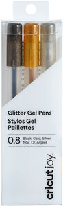 Cricut Joy Medium Point Glitter Gel Pens 3-pack Black, Gold, Silver