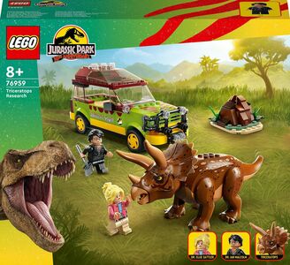 LEGO Jurassic World 76959 Triceratopsia tutkimassa