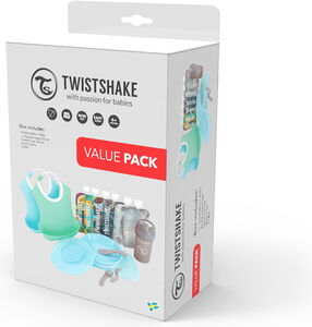 Twistshake Tableware Kit, Sininen/Vihreä/Harmaa