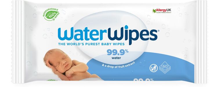 WaterWipes  Muovittomat Kosteuspyyheet 60-Pack
