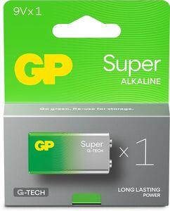 GP Super Alkaline G-TECH 9V Paristo 1-Pack