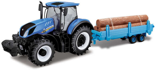 BB Junior Farmland New Holland Traktori T7.315 + Metsäkärry 1:32
