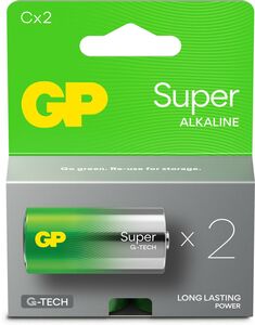 GP Super Alkaline G-TECH C/LR14 Paristot 2-Pack