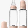 BIBS Medium Flow Lasi Tuttipullo Silikoni 2-pack 240 ml, Blush