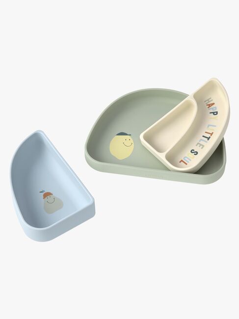 Lässig Lautanen Silikoni 3-pack, Happy Fruits Lemon