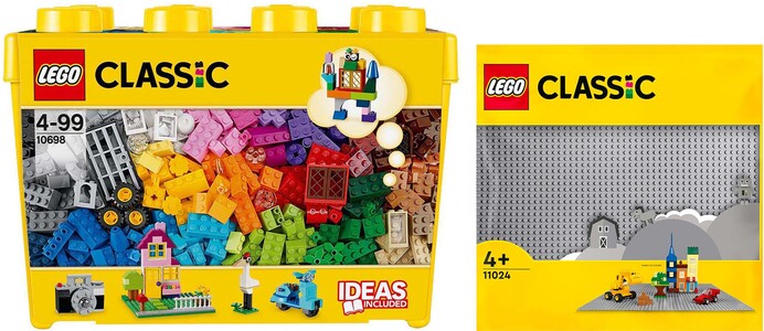 LEGO Classic 10698 Suuri Luova Rakennuslaatikko + 11024 Rakennuslevy