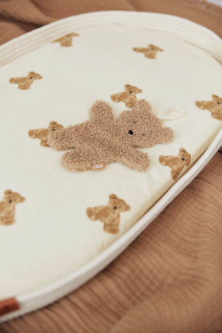 Jollein Muotoonommeltu Aluslakana 40x80, Teddy Bear