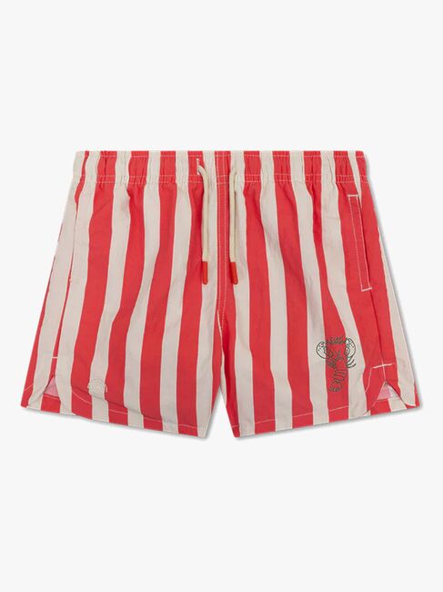 Swim Essentials Uimashortsit, Lobster Stripe Beige/Red