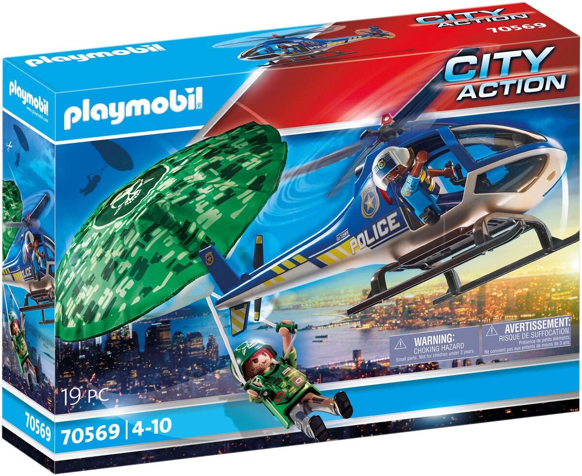 Playmobil 70569 City Action Poliisihelikopteri ja Laskuvarjoroisto