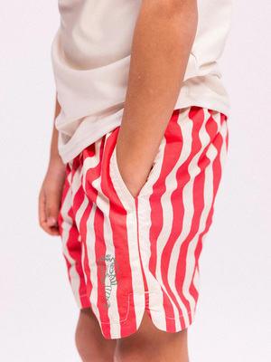 Swim Essentials Uimashortsit, Lobster Stripe Beige/Red