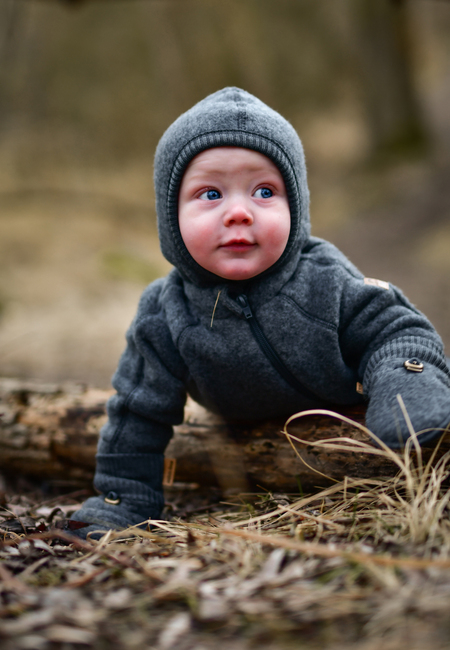 Mikk-Line Vauvan Fleecetakki Merinovilla, Anthracite Melange