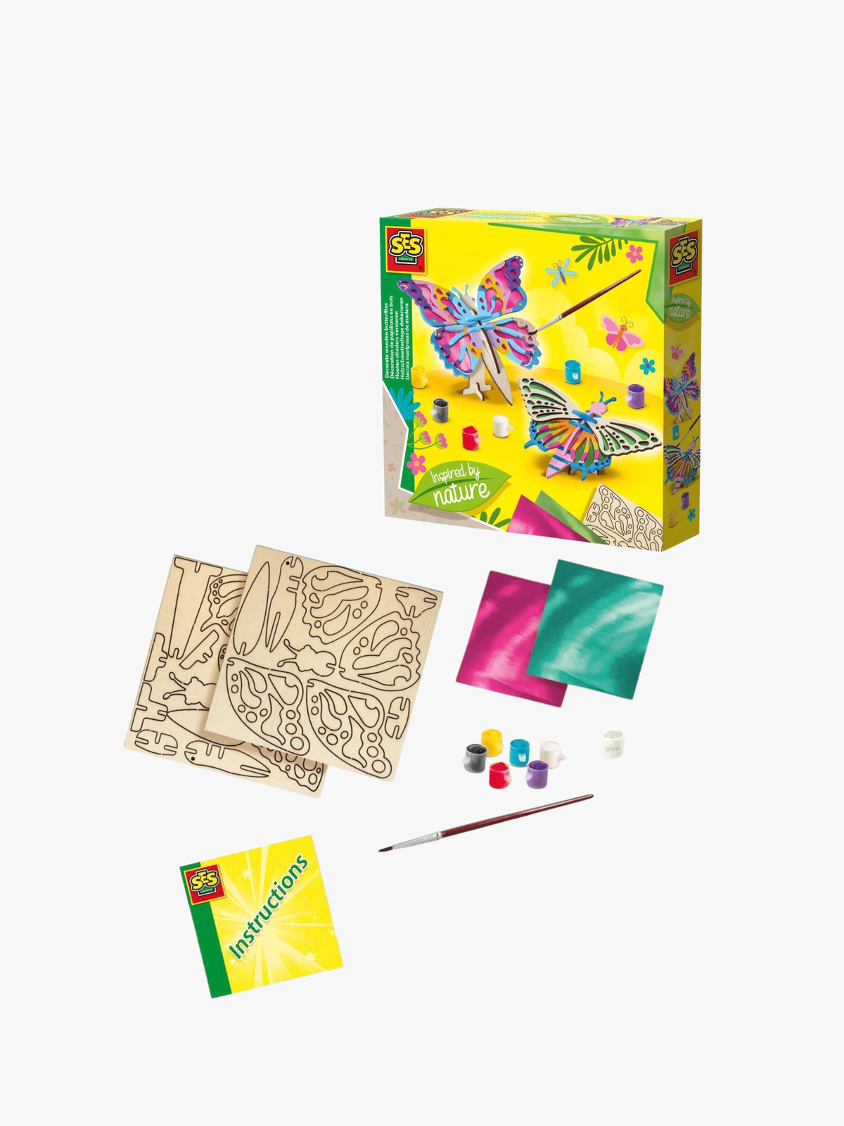 SES Creative Askartelusetti Koristele Puisia Perhosia