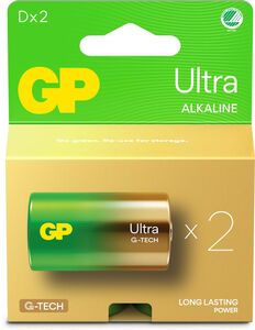GP Ultra Alkaline G-TECH D/LR20 Paristot Joutsenmerkitty 2-Pack