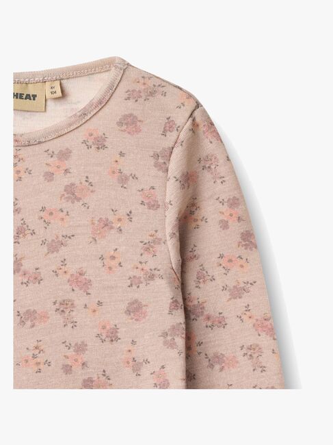 Wheat Alfie Pitkähihainen Paita Merinovilla, Lilac Flowers