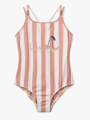 LIEWOOD Suna Uimapuku, Coral Blush/creme de la Creme Stripe