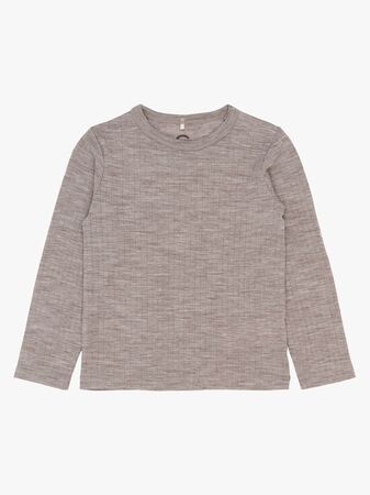 Mikk-Line  Pitkähihainen T-paita Merinovilla, Melange Denver