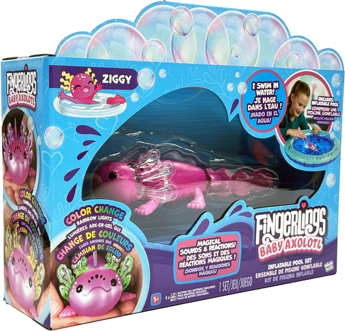 Fingerlings Leikkisetti Axolotl + Uima-allas Magenta Glitter