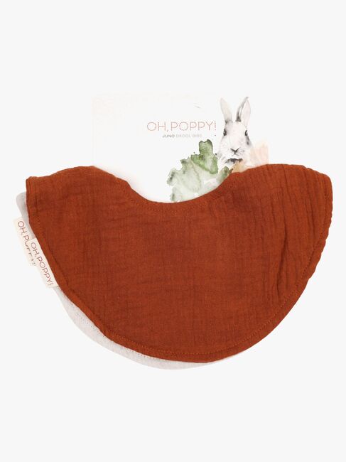 Oh, Poppy! Juno Kuolalappu 2-pack, Warm Rust/Linen Beige