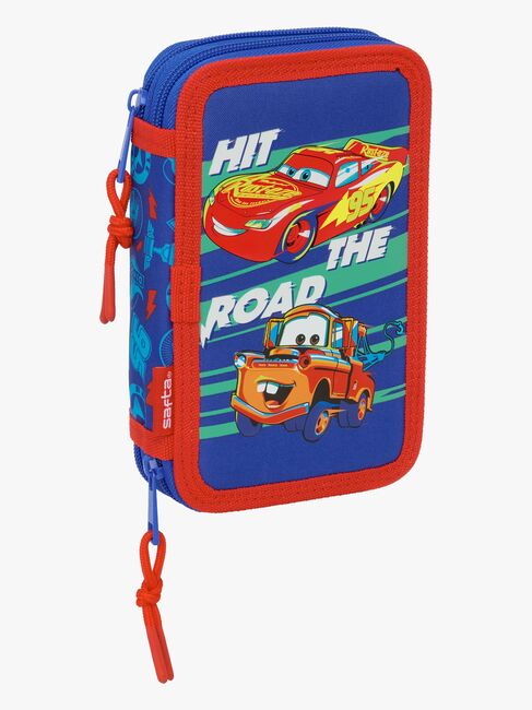 Disney Autot  Täytetty Kaksilokeroinen Penaali 29 Osaa, Sininen