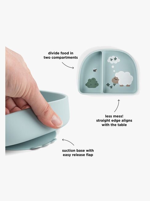 Done By Deer Tiny Farm Jaettu Lautanen Stick & Stay, Blue