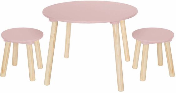 JaBaDaBaDo Pöytä + Kaksi Tuolia, Vaaleanpunainen