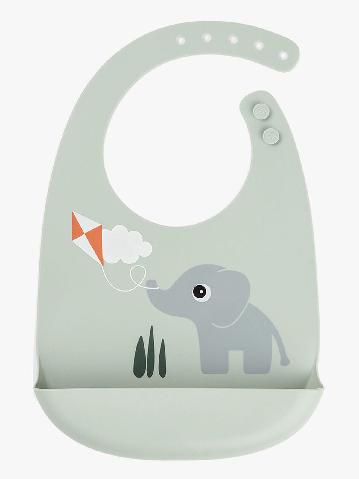 Done By Deer Playground Silikoni Ruokalappu, Green