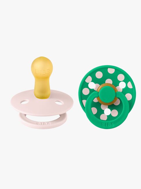 BIBS Studio Colour Polka Tutti 2-pack Lateksi Koko 2, Petal/Cactus