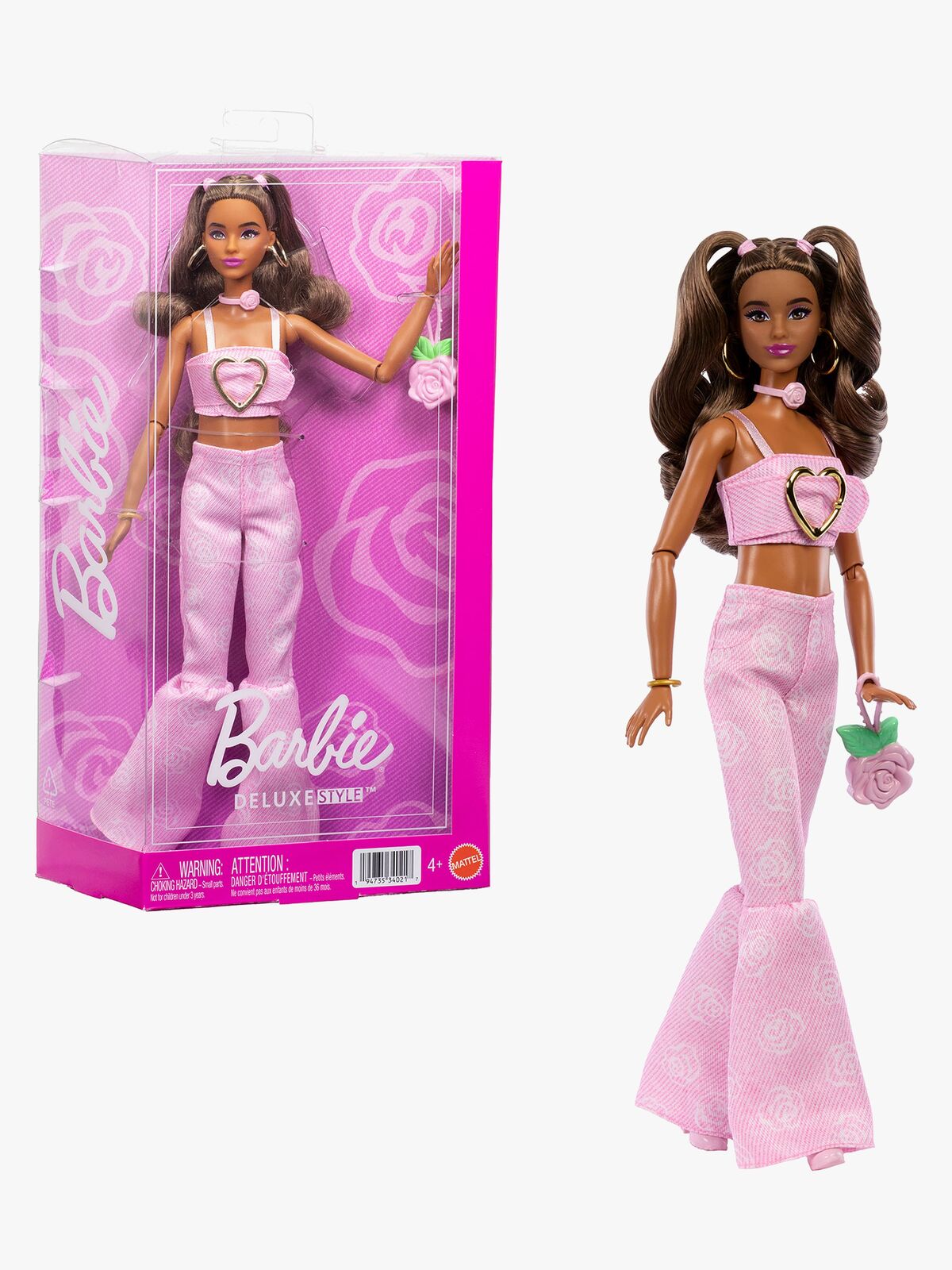 Barbie Deluxe Style Nukke + Vaaleanpunainen Farkkuasu