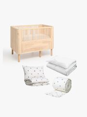 Alice & Fox JUNE Jatkettava Sänky + Sänkypakkaus ADORA 100x130, Natural Wood_