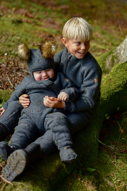 Mikk-Line Fleecetakki Merinovilla, Anthracite Melange