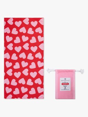 Swim Essentials Hearts Kylpypyyhe, Red