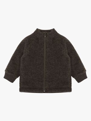 Mikk-Line Fleecetakki Merinovilla, Dark Brown Melange