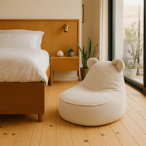 Meowbaby Slimcord Säkkituoli Teddy, Beige