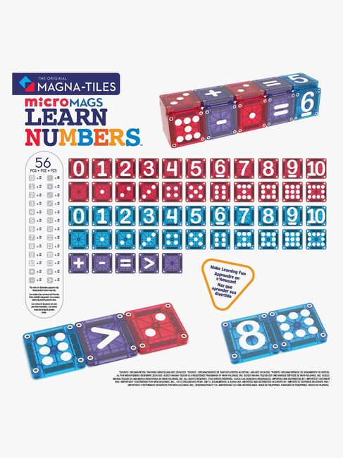 MAGNA-TILES MicroMAGS Opi Numerot Rakennussarja 56 Osa