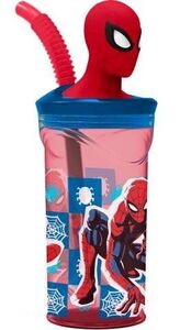 Marvel Spider-Man Juomapullo 3D Figuuri Tumbler 360 ml, Punainen/sininen