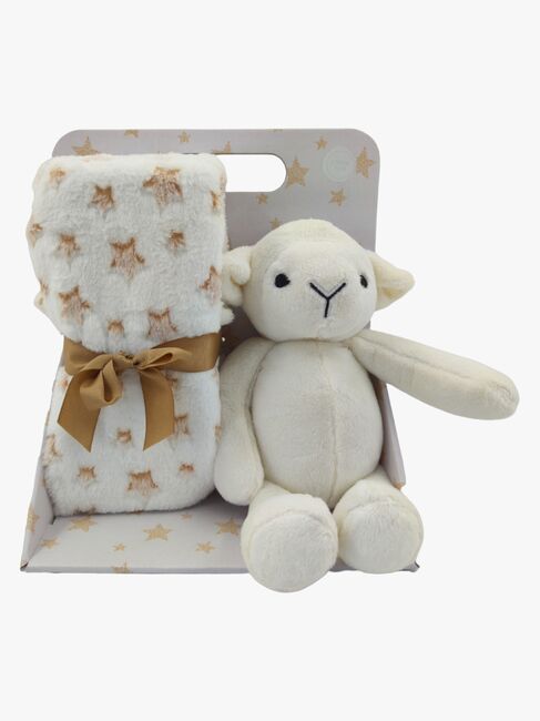 CarloBaby Lammas Fleeceviltti + Pehmolelu, Valkoinen