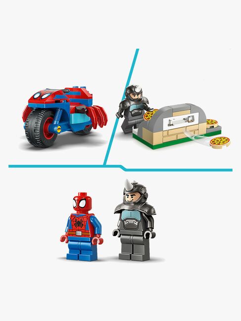 LEGO Spidey 11206 Spidey jahtaa Rhinoa moottoripyörällään