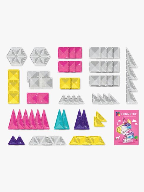 Connetix Magneettiset Rakennuspalikat Glitter Yksisarvinen 56 Osaa