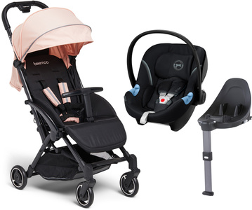 Beemoo Easy Fly Lux 2 Lastenrattaat + Cybex Aton M, Mellow Rose