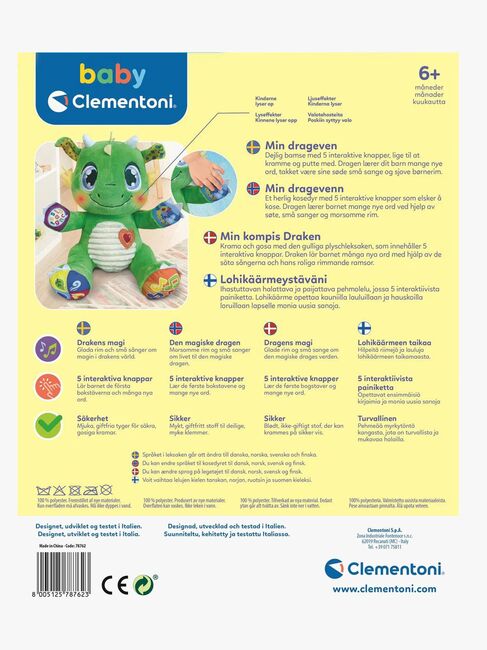Clementoni  Interaktiivinen Pehmolelu Lohikäärme