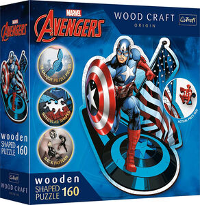 Trefl Wood Craft Origin Marvel Avengers Palapeli Fearless Captain America 160