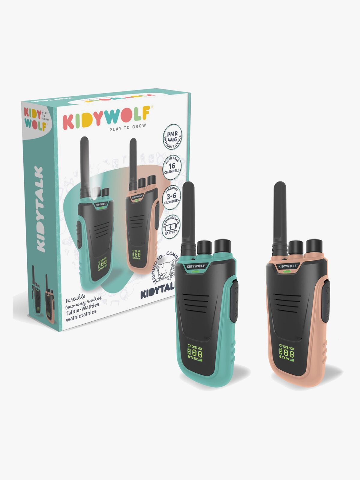Kidywolf KIDYTALK Radiopuhelimet, Beige/Turkoosi