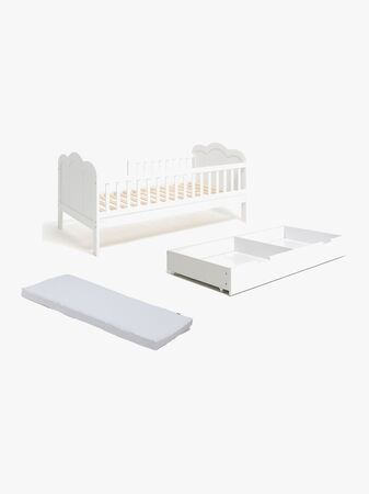 JLY DREAM Juniorisänky ESTER + Sängynaluslaatikko & Patja 70x140, Valkoinen