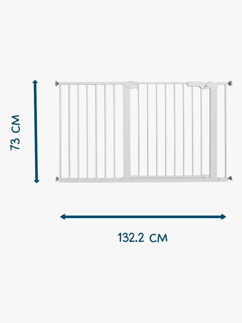 BabyDan Premier Turvaportti + 8 Pidennysosaa 126–132,2 cm, Valkoinen