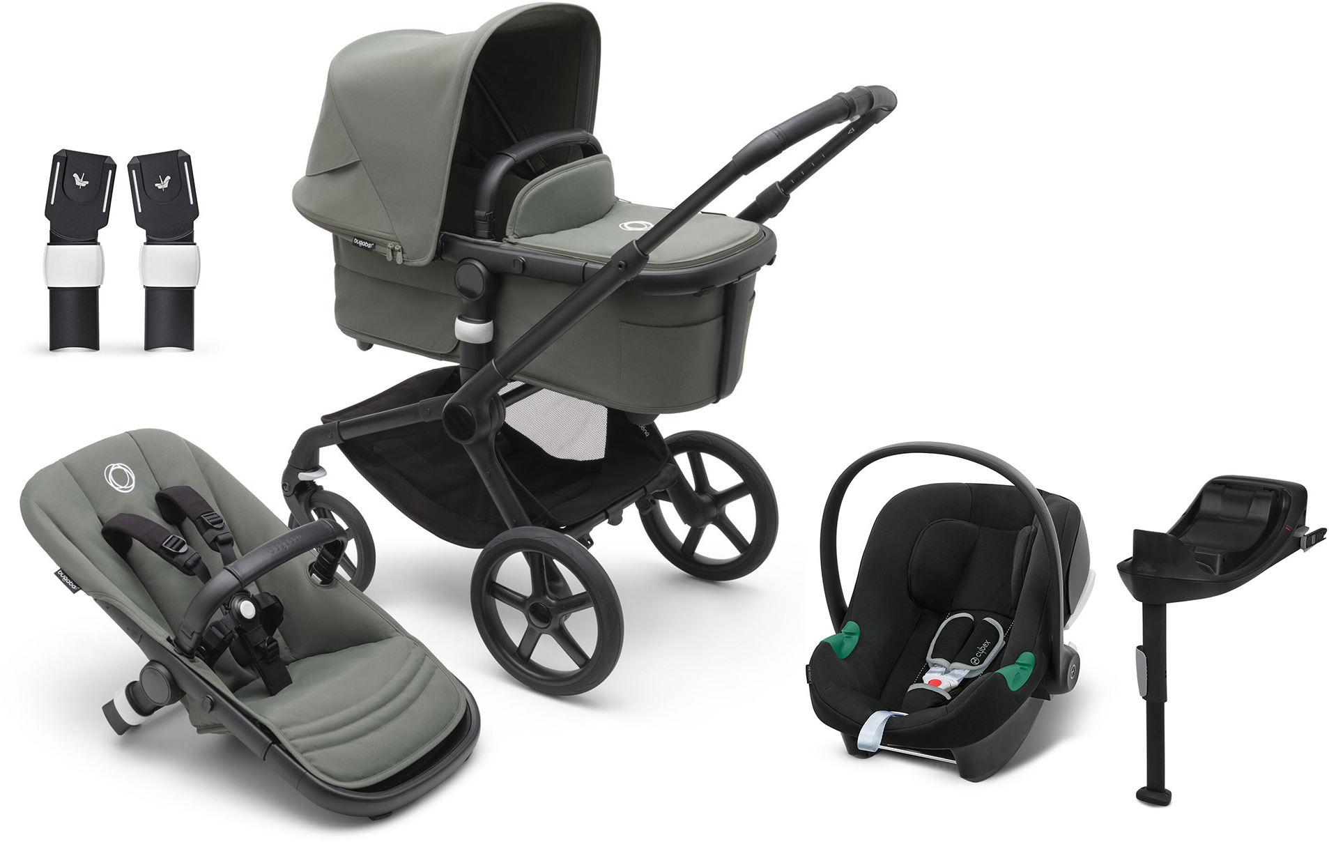 Osta Bugaboo Fox 5 Complete Yhdistelmävaunut + Cybex Aton B2 & Telakka ...