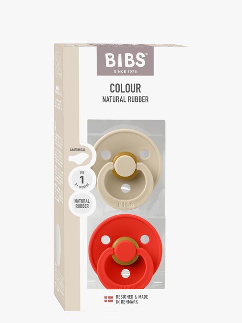 BIBS Colour Tutti 2-pack Lateksi Koko 1 Anatominen, Vanilla/Candy Apple