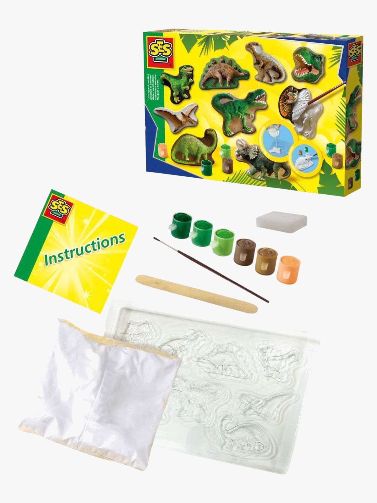 SES Creative Askartelusetti Kipsifiguurit Dinosaurukset