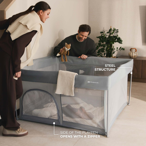 Kinderkraft ZIKI Leikkikehä, Grey