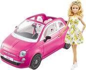 Barbie Auto + Nukke Fiat 500