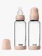BIBS Medium Flow Lasi Tuttipullo Silikoni 2-pack 240 ml, Blush